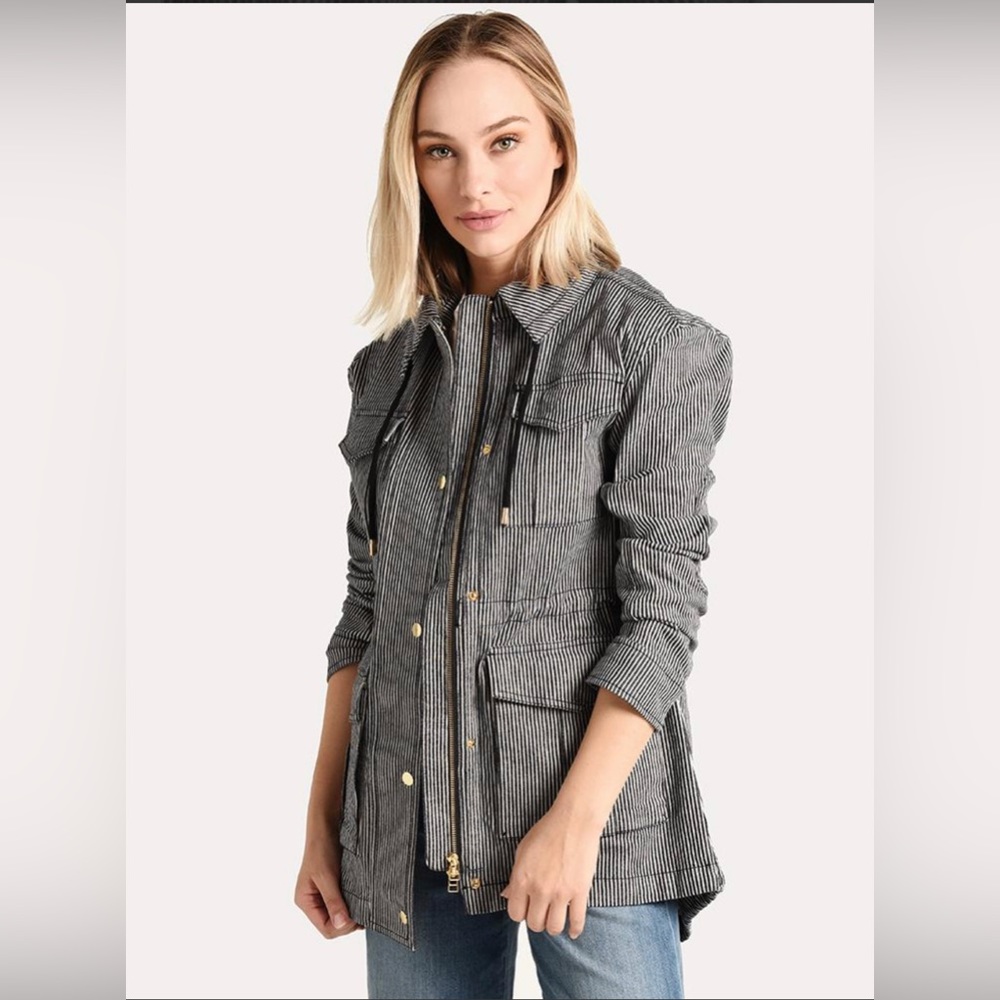 ATM JEAN JACKET STRIPPED BLUE AND WHITE